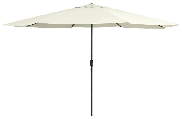 Homokszínű kültéri napernyő fémrúddal 390 cm
