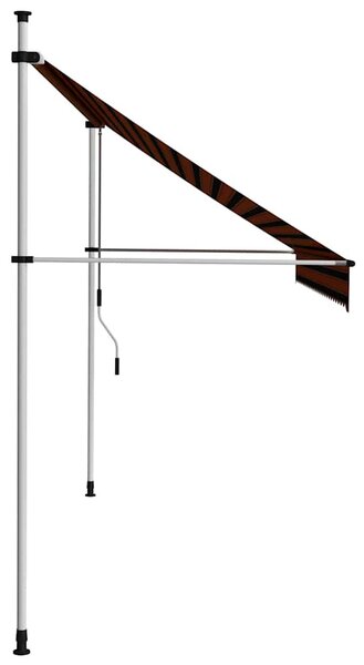 Narancssárga és barna kézzel feltekerhető napellenző 300 cm