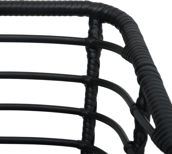 2 db fekete polyrattan kerti szék párnával
