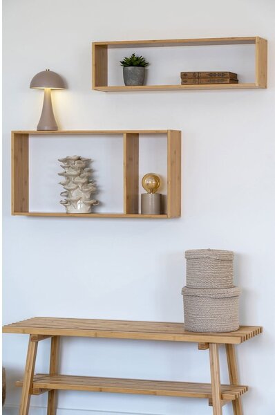 Natúr színű többszintes bambusz fali polc 70 cm Ember – House Nordic