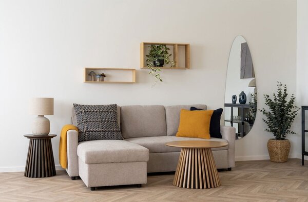 Natúr színű többszintes bambusz fali polc 70 cm Ember – House Nordic