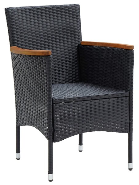 VidaXL 4 db fekete polyrattan kerti étkezőszék