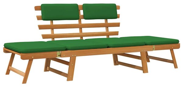 2 az 1-ben tömör akácfa kerti pad párnákkal 190 cm