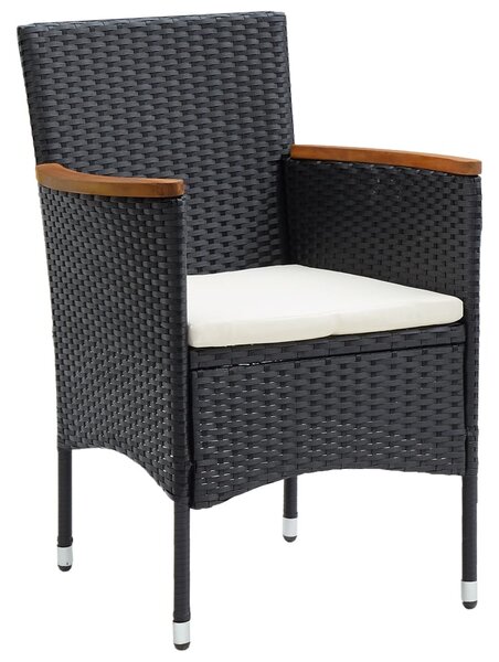 VidaXL 4 db fekete polyrattan kerti étkezőszék