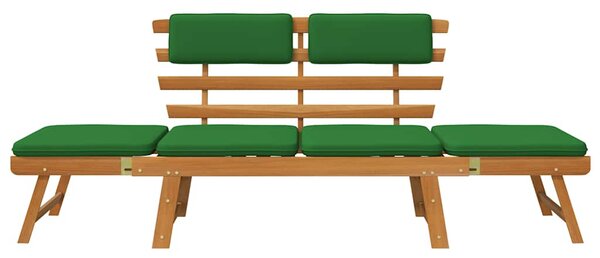 2 az 1-ben tömör akácfa kerti pad párnákkal 190 cm