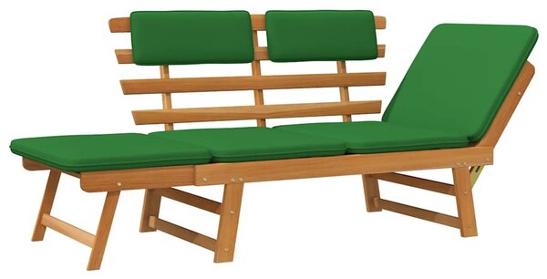 2 az 1-ben tömör akácfa kerti pad párnákkal 190 cm