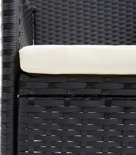 VidaXL 4 db fekete polyrattan kerti étkezőszék