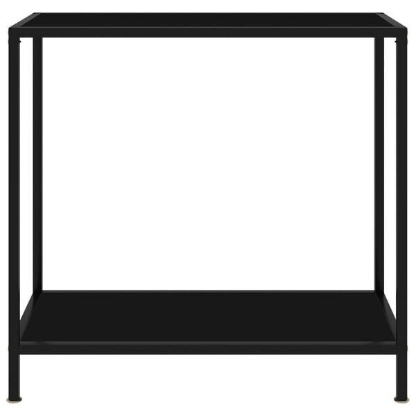 Fekete edzett üveg tálalóasztal 80 x 35 x 75 cm