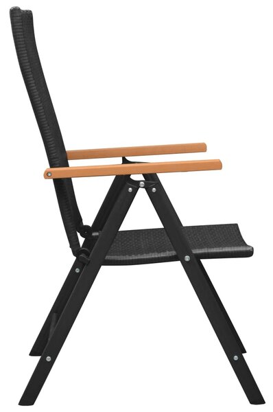 4 db fekete polyrattan kerti szék