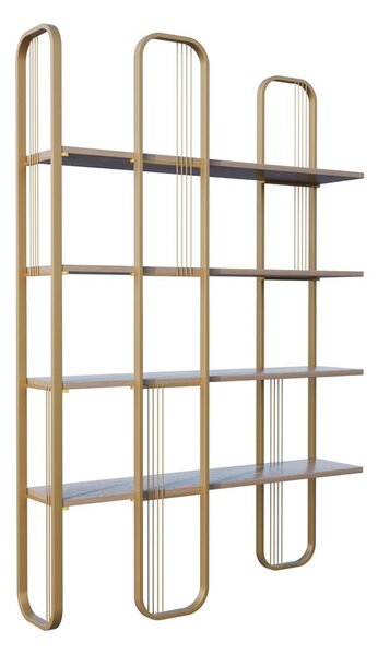 Aranyszínű polcos állvány borovi fenyő dekorral 125x180 cm Sierra – Kalune Design