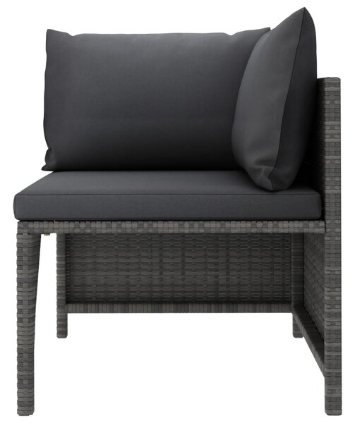 6 részes szürke polyrattan kerti ülőgarnitúra párnákkal