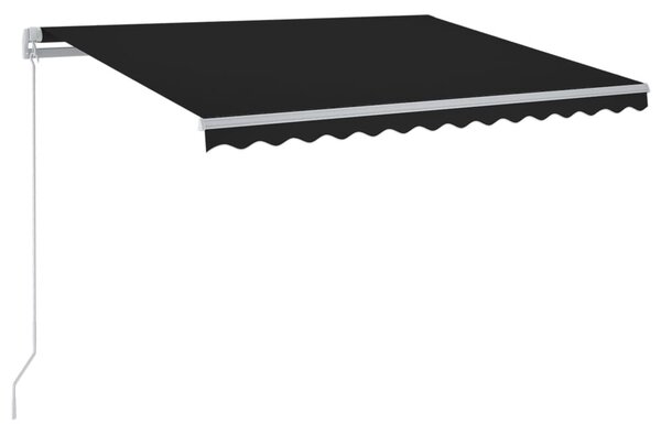 Antracitszürke kézzel kihúzható LED-es napellenző 300 x 250 cm
