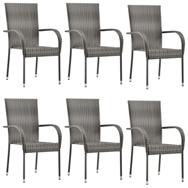 7 részes szürke polyrattan kerti étkezőgarnitúra