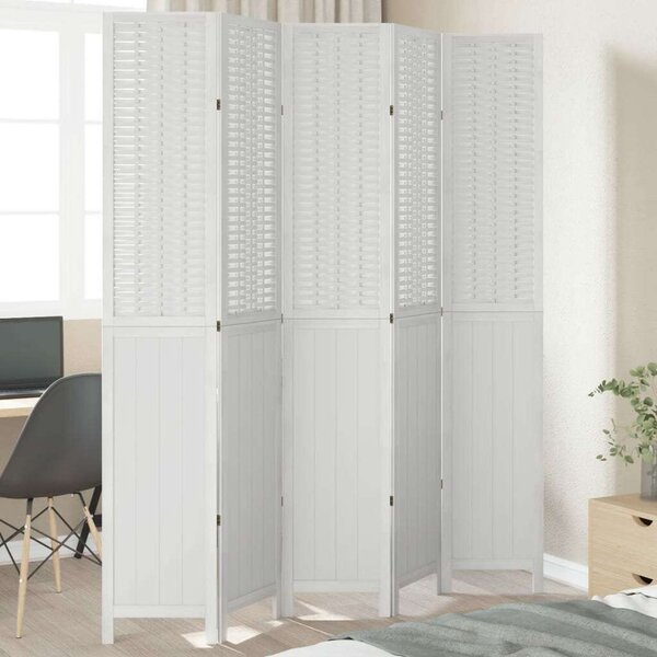 Bambusz Térelválasztó - 5 Paneles - 175-180x220 cm - Fehér