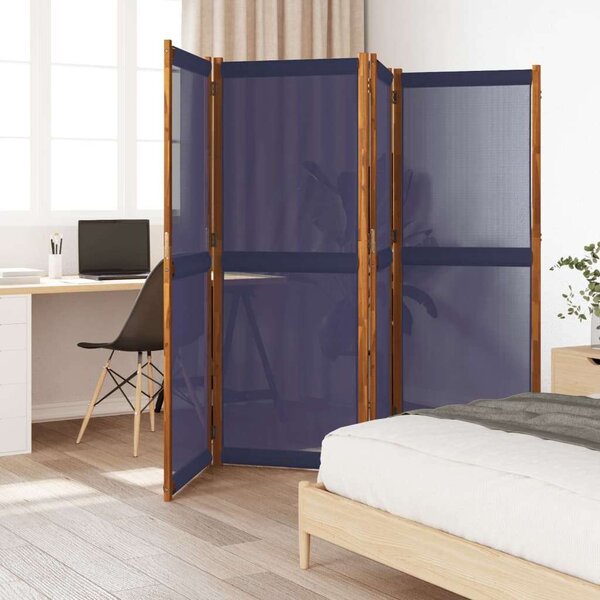 VidaXL 4 Paneles Térelválasztó - Sötétkék - 280x180 cm