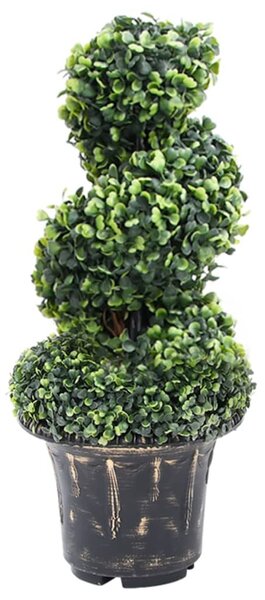 Zöld spirálalakú cserepes műpuszpáng 59 cm