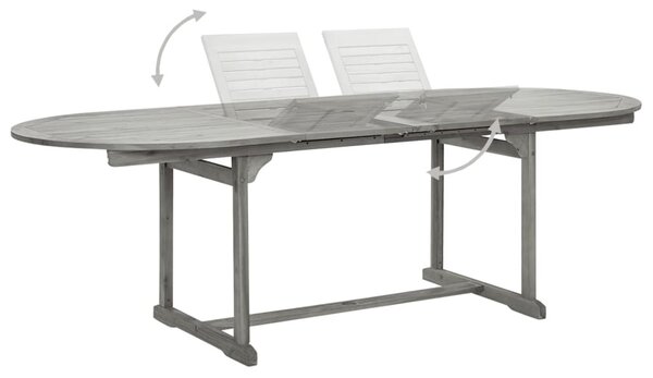 Tömör akácfa kerti étkezőasztal (160-240) x 100 x 75 cm