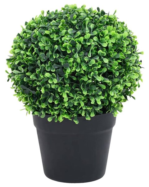 2 db zöld gömbalakú cserepes műpuszpáng 27 cm