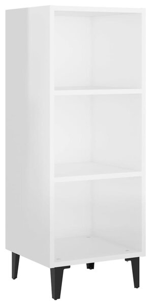 Magasfényű fehér szerelt fa tálalószekrény 34,5 x 32,5 x 90 cm