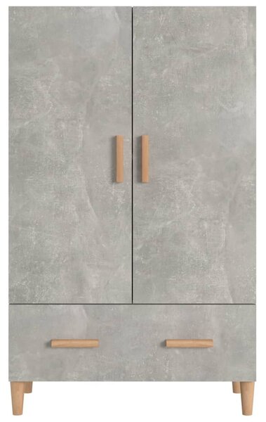 Betonszürke szerelt fa magasszekrény 70 x 31 x 115 cm
