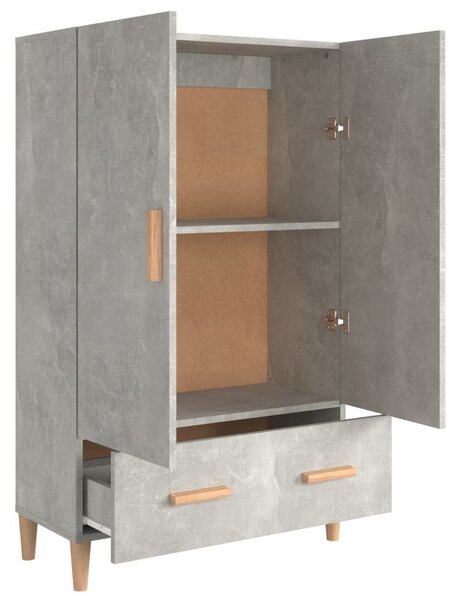 Betonszürke szerelt fa magasszekrény 70 x 31 x 115 cm