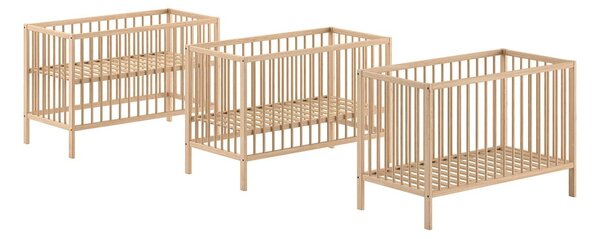 Natúr színű borovi fenyő babaágy 60x120 cm DINO – Vipack