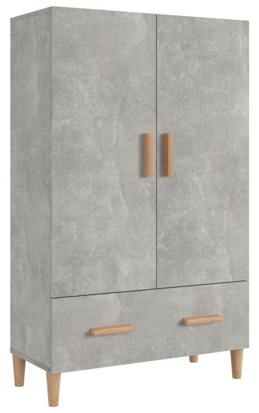 Betonszürke szerelt fa magasszekrény 70 x 31 x 115 cm