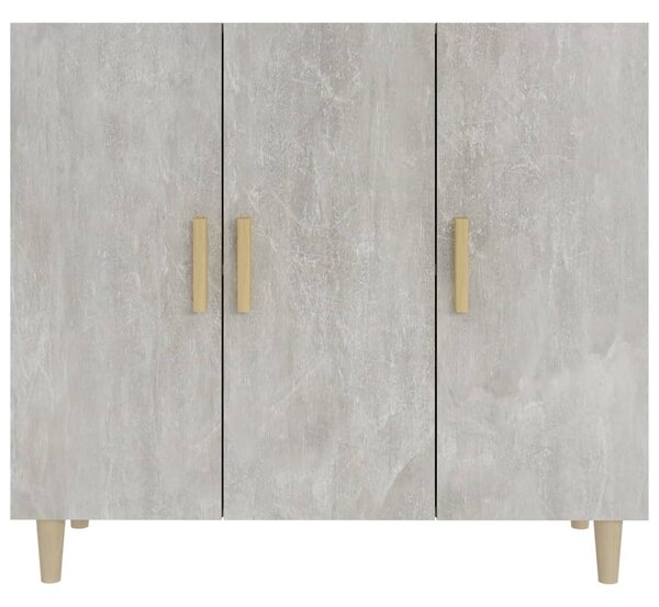 Betonszürke szerelt fa tálalószekrény 90 x 34 x 80 cm