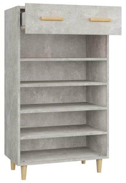 Betonszürke szerelt fa cipőszekrény 60 x 35 x 105 cm