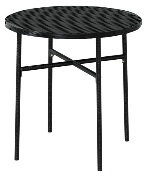 VidaXL 3 részes fekete polyrattan kerti étkezőgarnitúra