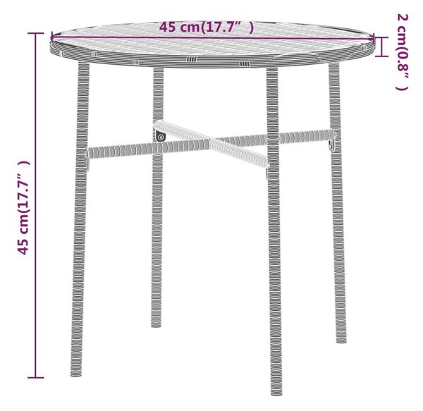 VidaXL 3 részes fekete polyrattan kerti étkezőgarnitúra