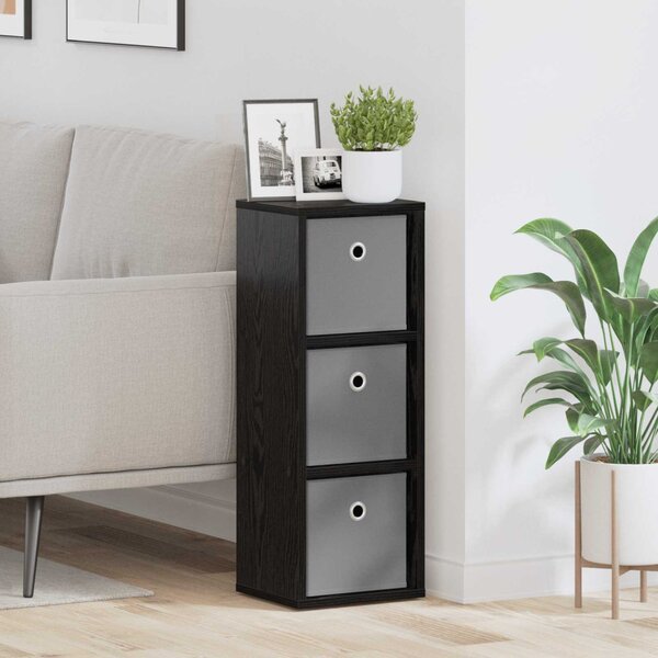 VidaXL Széf fiókkal Fekete tölgy 25,5 x 22 x 69,5 cm