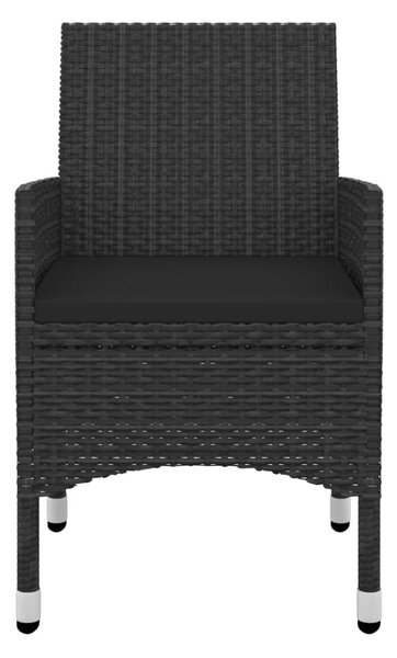 5 részes polyrattan és üveg kerti étkezőgarnitúra párnákkal