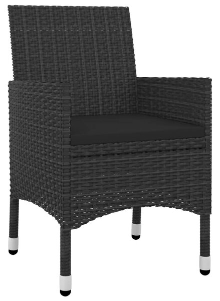 7 részes polyrattan és üveg kerti étkezőgarnitúra párnákkal