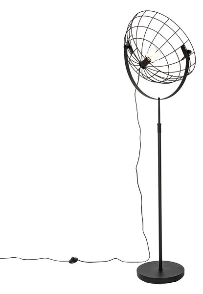 Ipari állólámpa fekete 50 cm állítható - Hanze