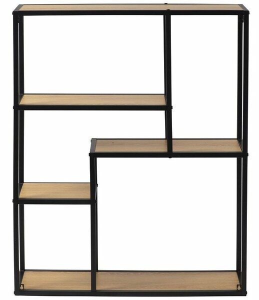 LOFTY GRID Wall Oak fém polcállvány, 91 x 75 cm