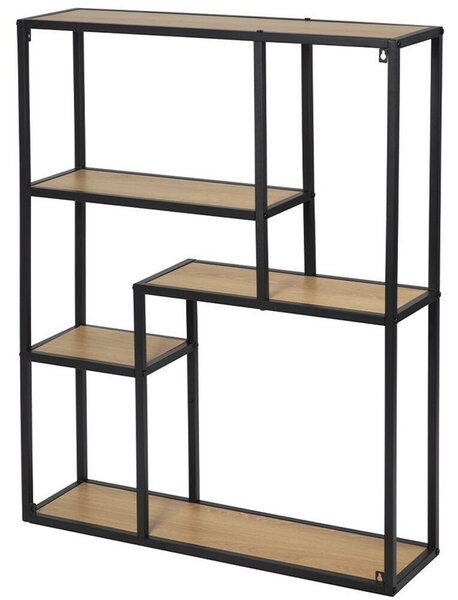 LOFTY GRID Wall Oak fém polcállvány, 91 x 75 cm