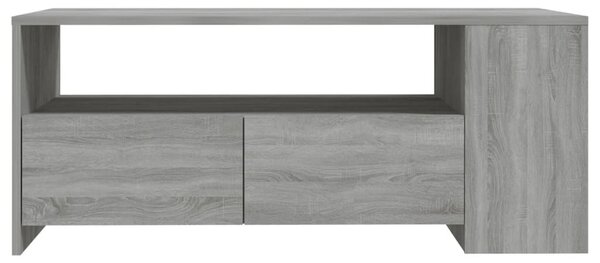 Szürke sonoma színű szerelt fa dohányzóasztal 102 x 55 x 42 cm