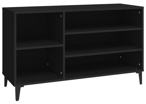 Fekete szerelt fa cipősszekrény 102x36x60 cm