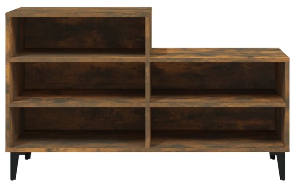 Füstös tölgy színű szerelt fa cipősszekrény 102 x 36 x 60 cm