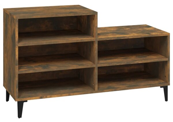 Füstös tölgy színű szerelt fa cipősszekrény 102 x 36 x 60 cm
