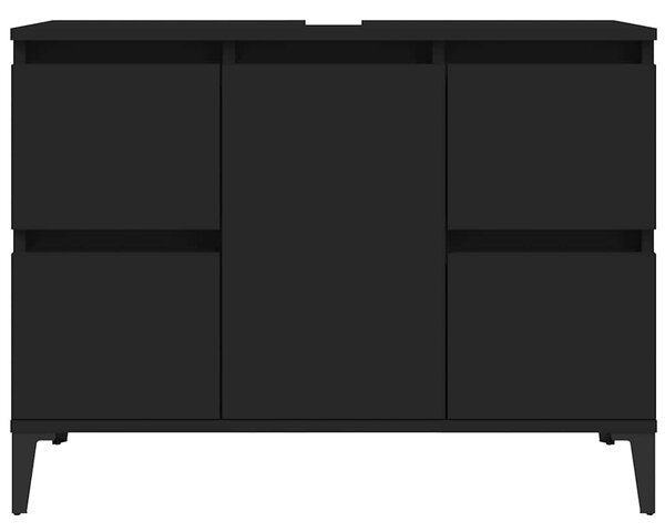 VidaXL fekete szerelt fa mosdószekrény 80 x 33 x 60 cm