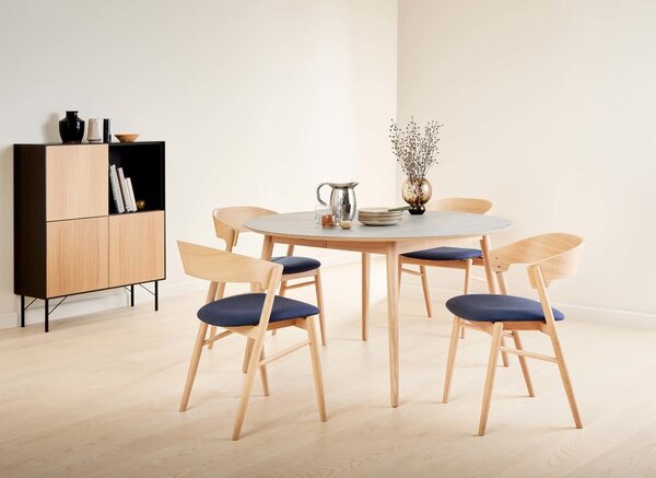 Kerek bővíthető étkezőasztal kerámia asztallappal ø 135 cm Meza – Hammel Furniture