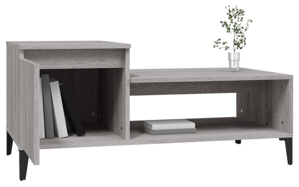Szürke sonoma szerelt fa dohányzóasztal 100 x 50 x 45 cm