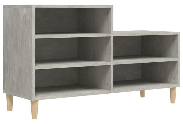 Betonszürke szerelt fa cipőszekrény 102x36x60 cm