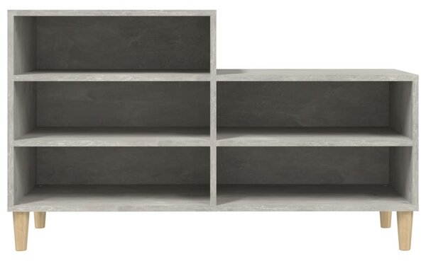 Betonszürke szerelt fa cipőszekrény 102x36x60 cm