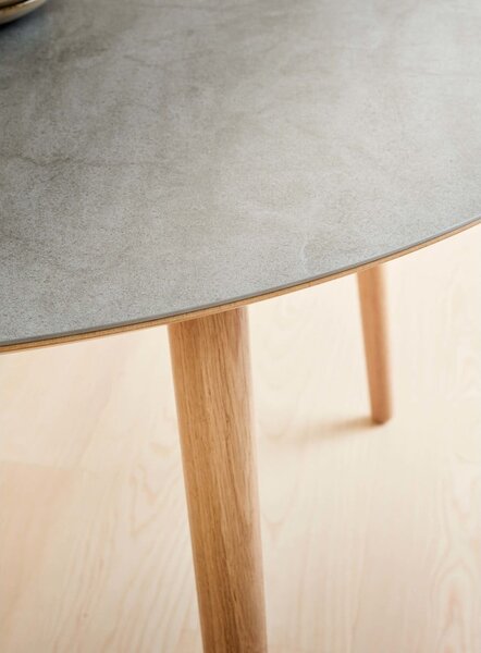 Kerek bővíthető étkezőasztal kerámia asztallappal ø 135 cm Meza – Hammel Furniture