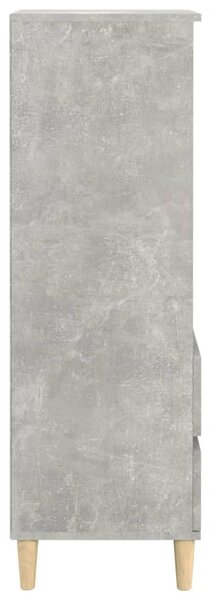 Betonszürke szerelt fa magasszekrény 40 x 36 x 110 cm