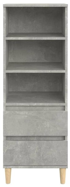 Betonszürke szerelt fa magasszekrény 40 x 36 x 110 cm