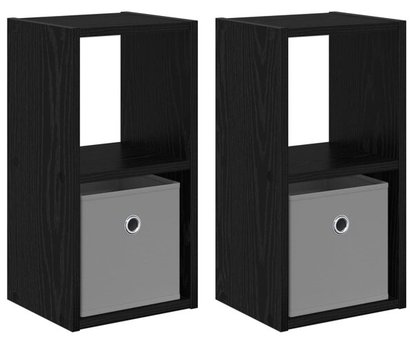 Éjjeli asztal 2 db Fekete tölgy 25,5 x 22 x 49,5 cm Szerelt Fa